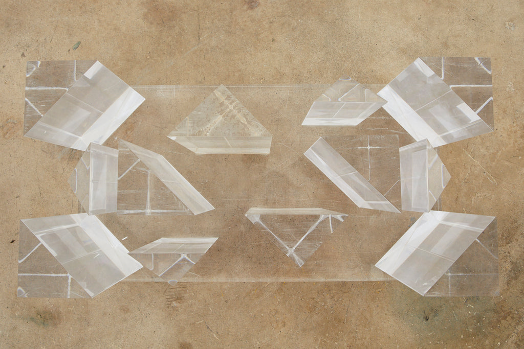 Hollywood Regency Lucite and Glass Stalagmite Cocktail Table