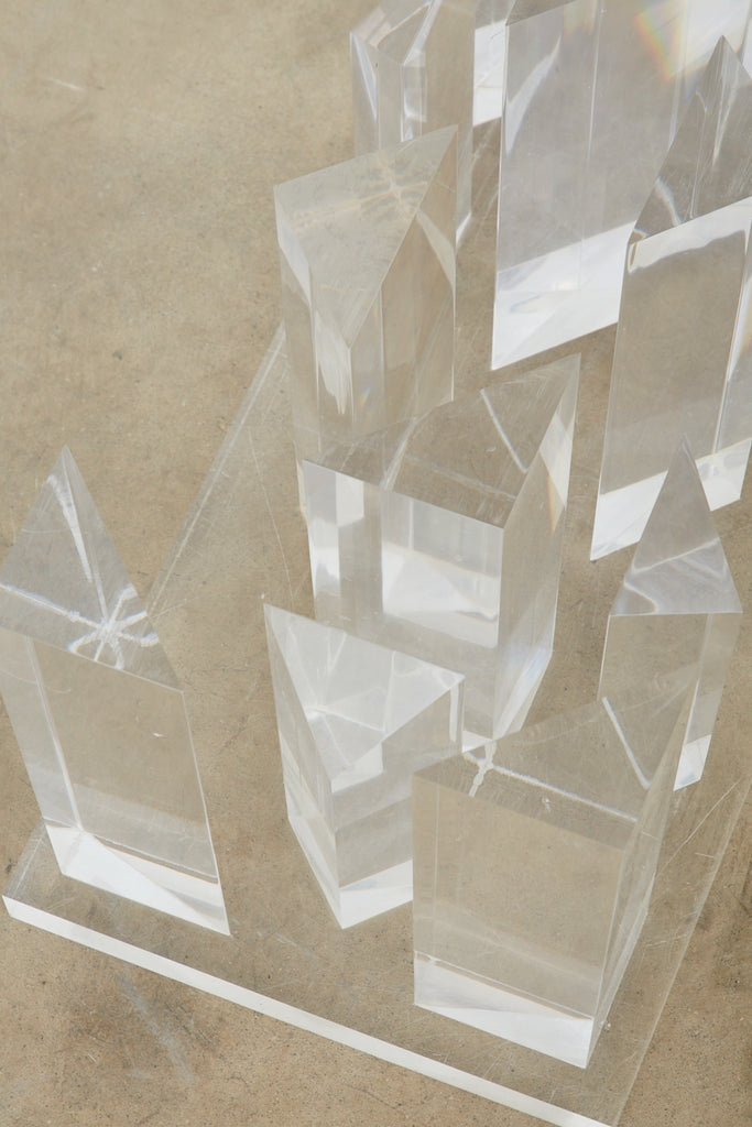 Hollywood Regency Lucite and Glass Stalagmite Cocktail Table