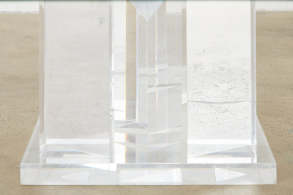 Hollywood Regency Lucite and Glass Stalagmite Cocktail Table