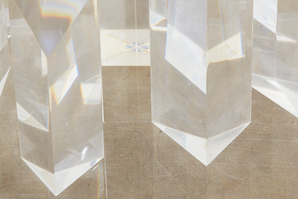 Hollywood Regency Lucite and Glass Stalagmite Cocktail Table