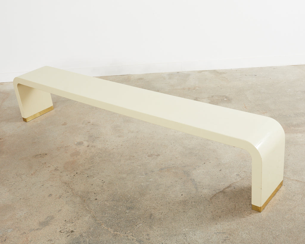 Monumental Karl Springer Style Waterfall Bench or Console Table