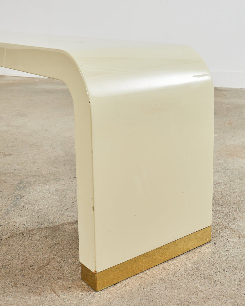 Monumental Karl Springer Style Waterfall Bench or Console Table