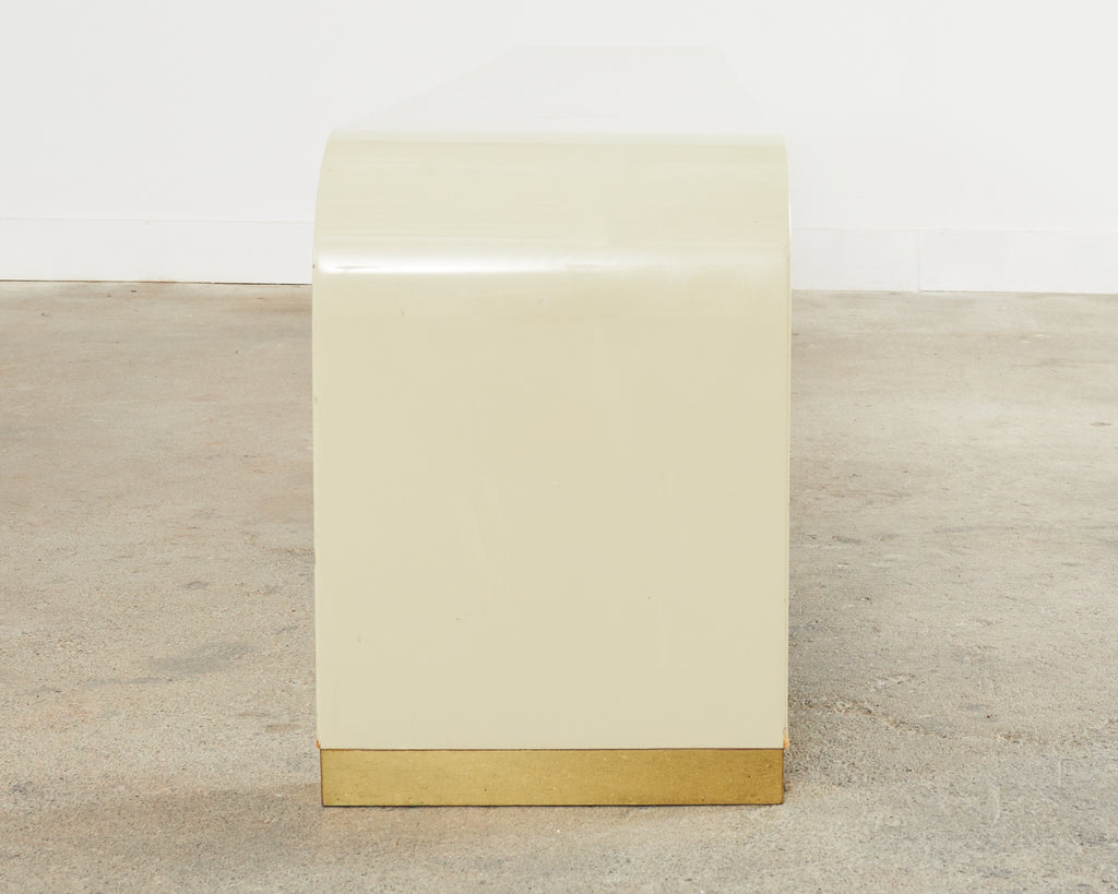 Monumental Karl Springer Style Waterfall Bench or Console Table