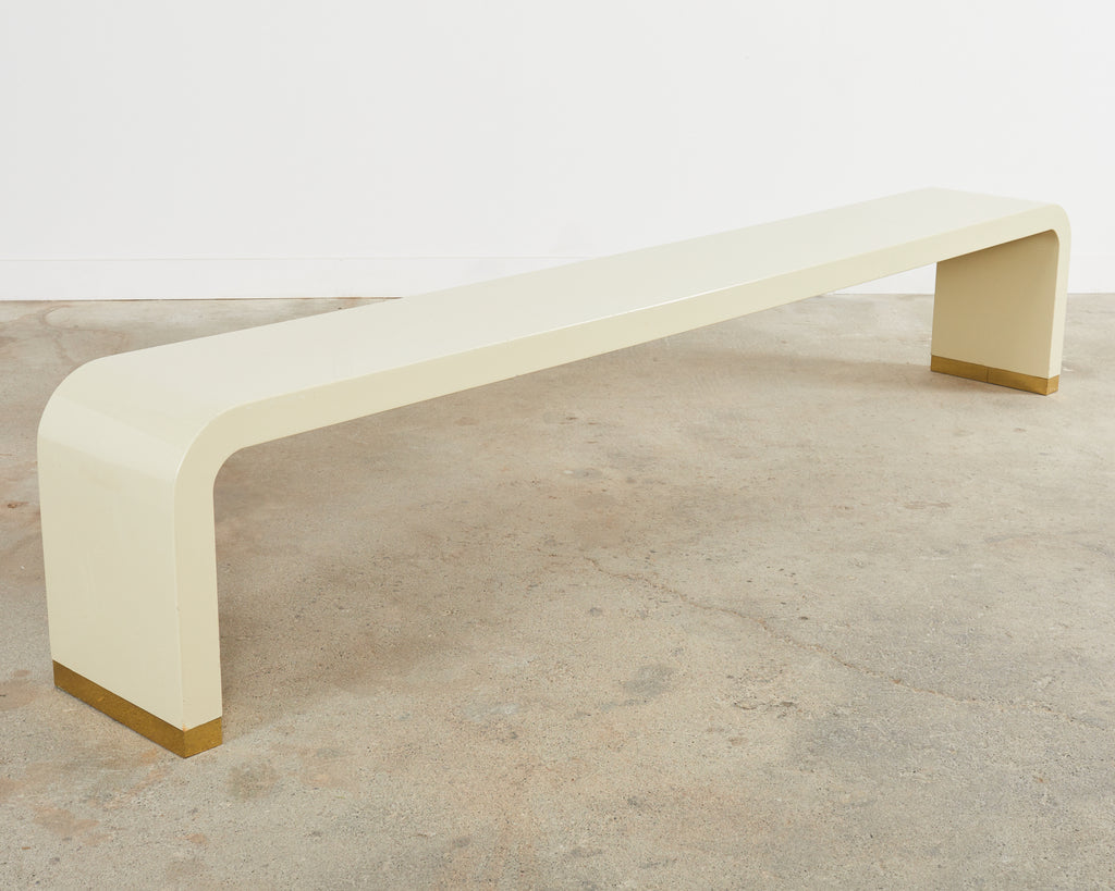 Monumental Karl Springer Style Waterfall Bench or Console Table