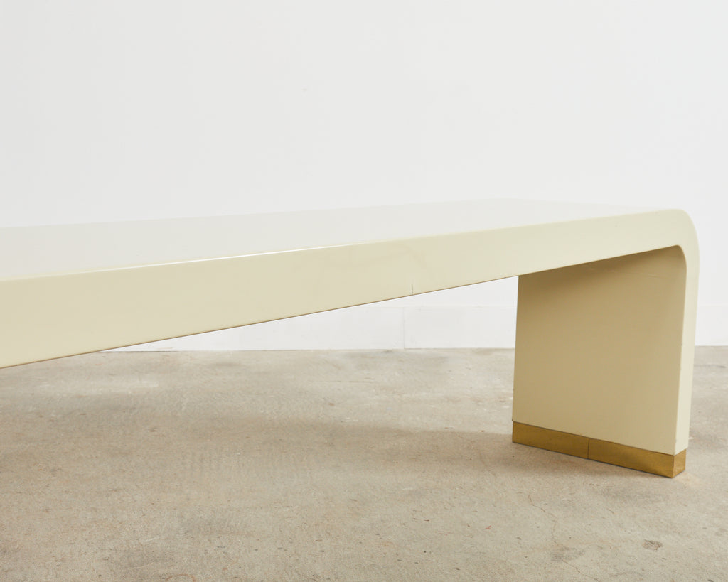 Monumental Karl Springer Style Waterfall Bench or Console Table