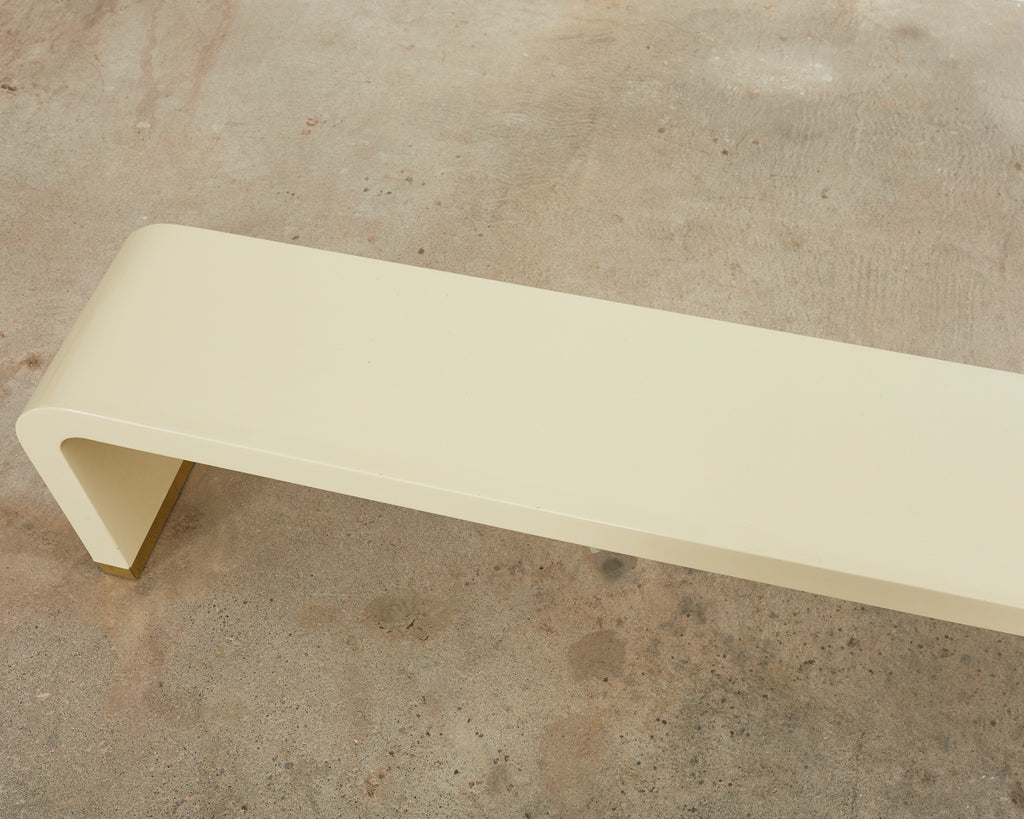 Monumental Karl Springer Style Waterfall Bench or Console Table