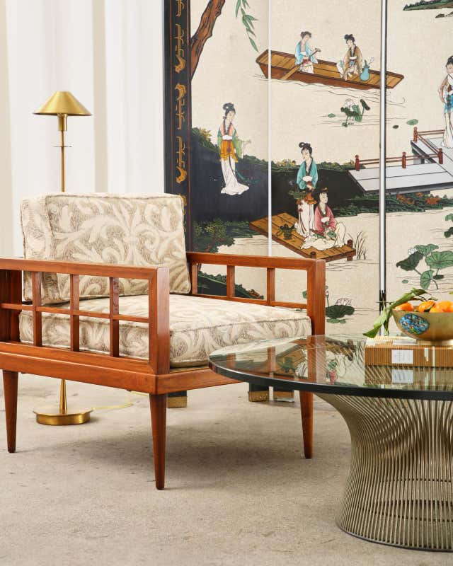 Chinese Export Four Panel Coromandel Screen Pearlescent Landscape