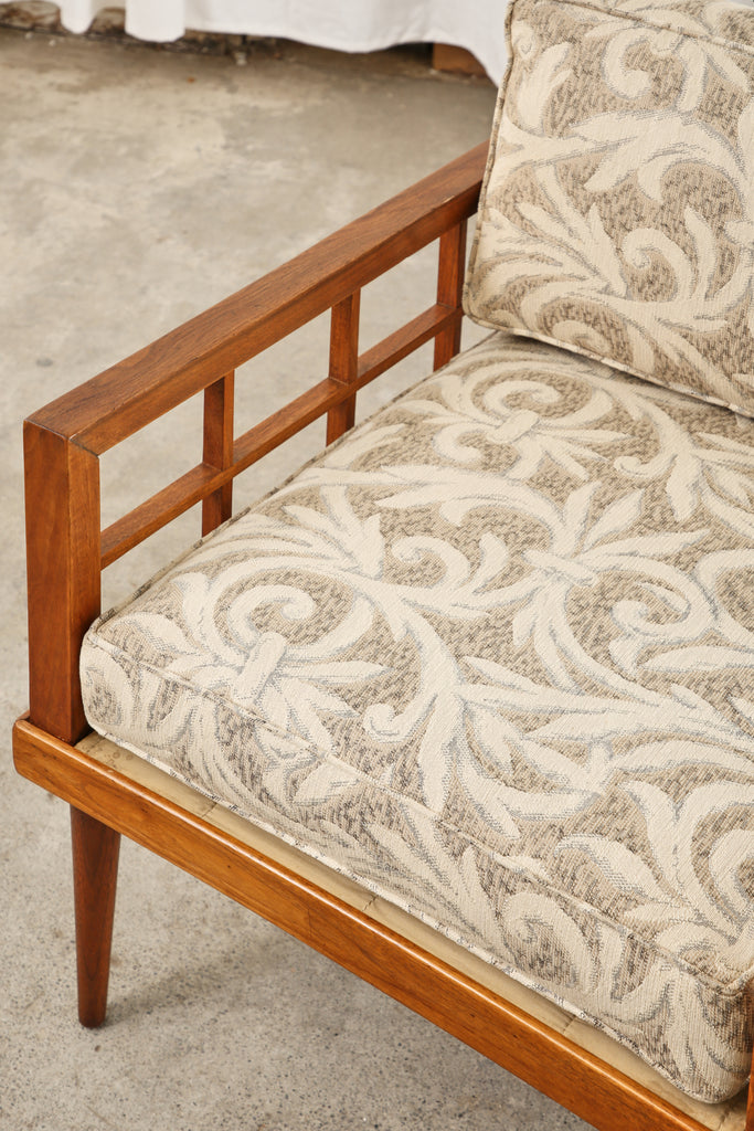 Pair of Mid-Century Mahogany Cube Chairs by Henredon