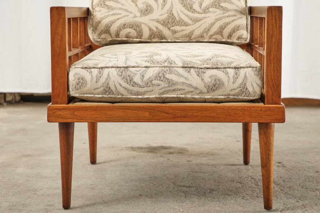 Pair of Mid-Century Mahogany Cube Chairs by Henredon
