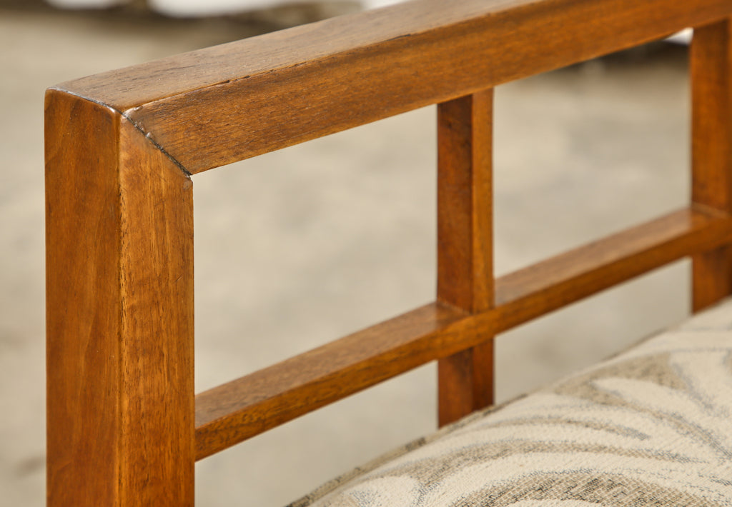 Pair of Mid-Century Mahogany Cube Chairs by Henredon