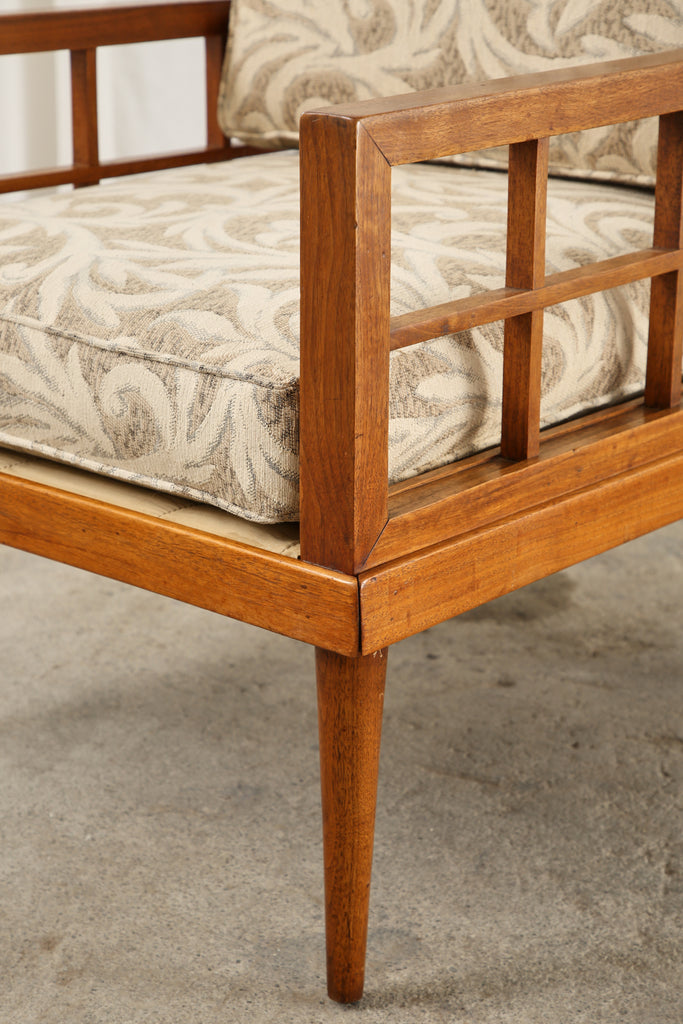 Pair of Mid-Century Mahogany Cube Chairs by Henredon