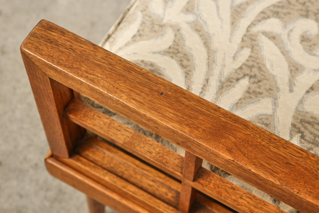 Pair of Mid-Century Mahogany Cube Chairs by Henredon