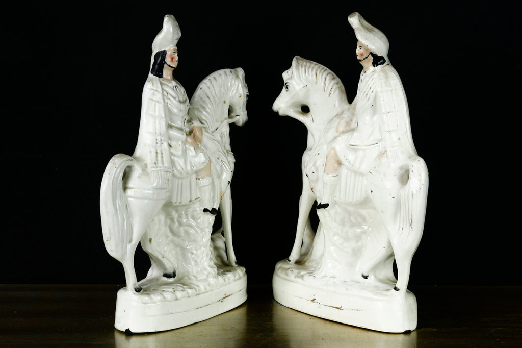 Pair of 19th Century Staffordshire Scottish Highlander Hunters