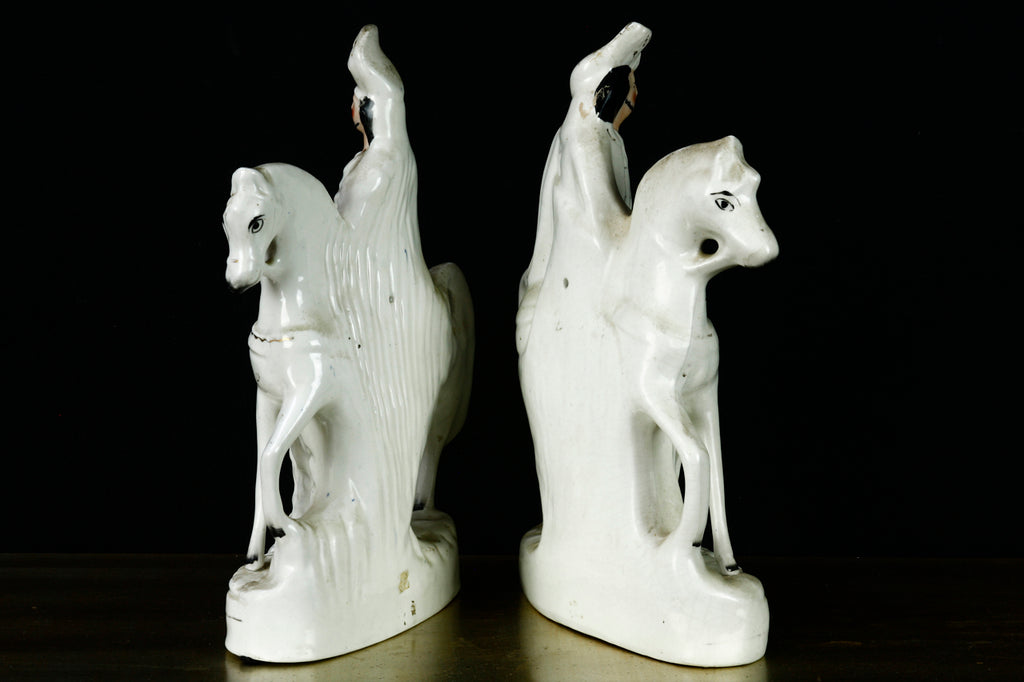 Pair of 19th Century Staffordshire Scottish Highlander Hunters