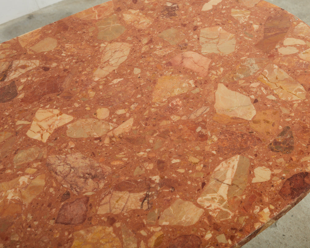 French Iron Marble Top Bistro Garden Dining Table or Console