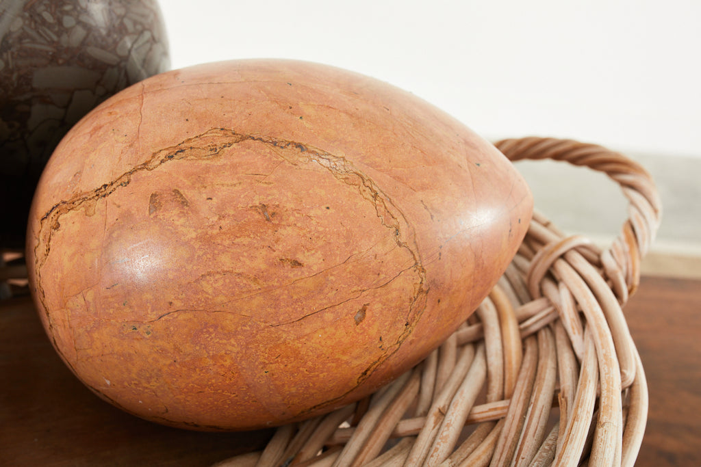 Set of Three Large Italian Marble Eggs