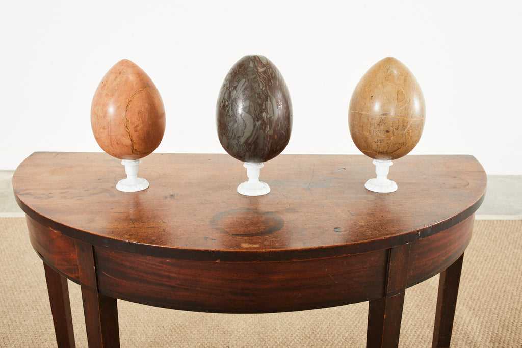 Set of Three Large Italian Marble Eggs