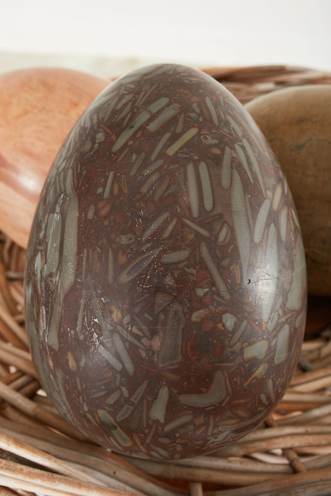 Set of Three Large Italian Marble Eggs
