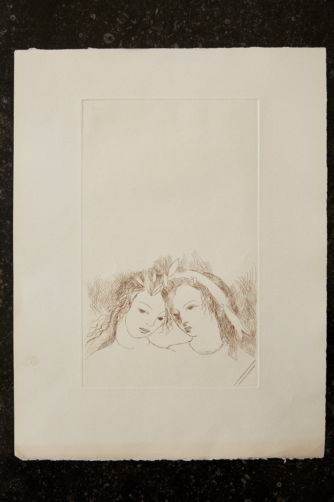 "Two Women" Pair Etchings