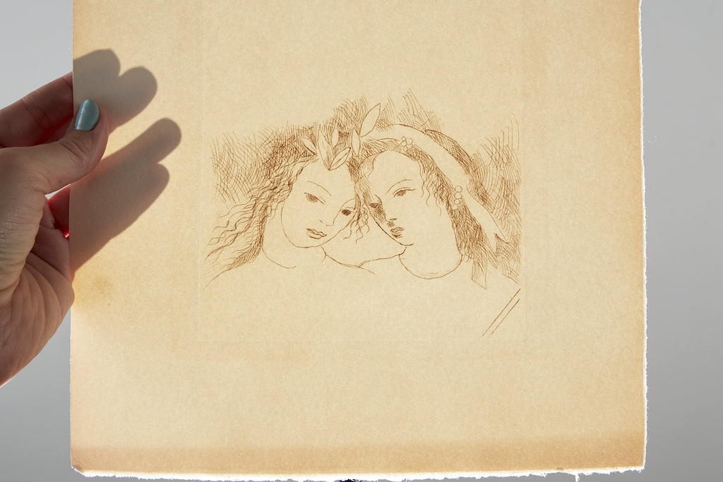 "Two Women" Pair Etchings