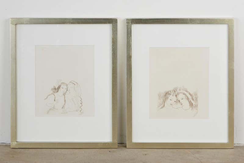 "Two Women" Pair Etchings