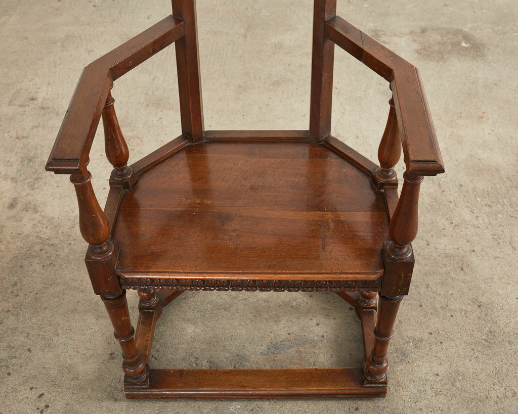 Set of Ten French Baroque Style Walnut Masked Dining Chairs