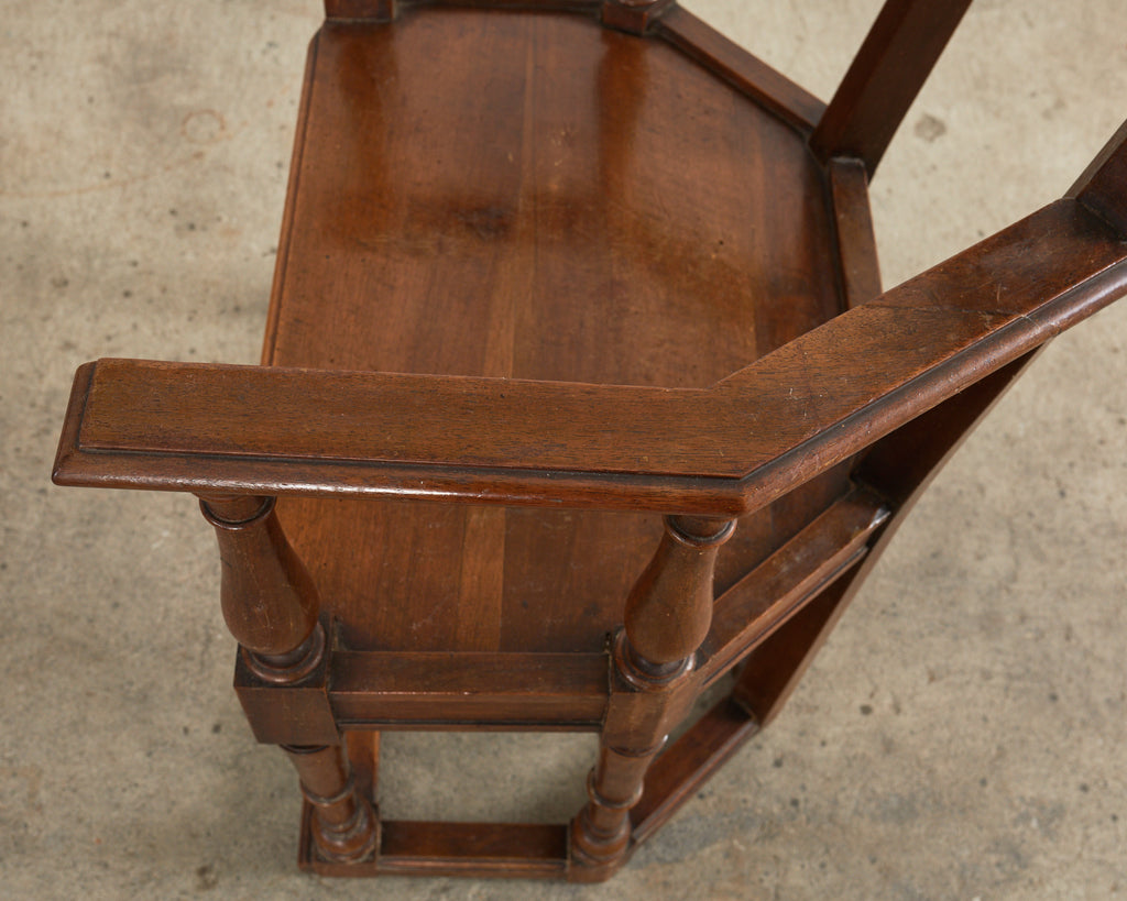 Set of Ten French Baroque Style Walnut Masked Dining Chairs
