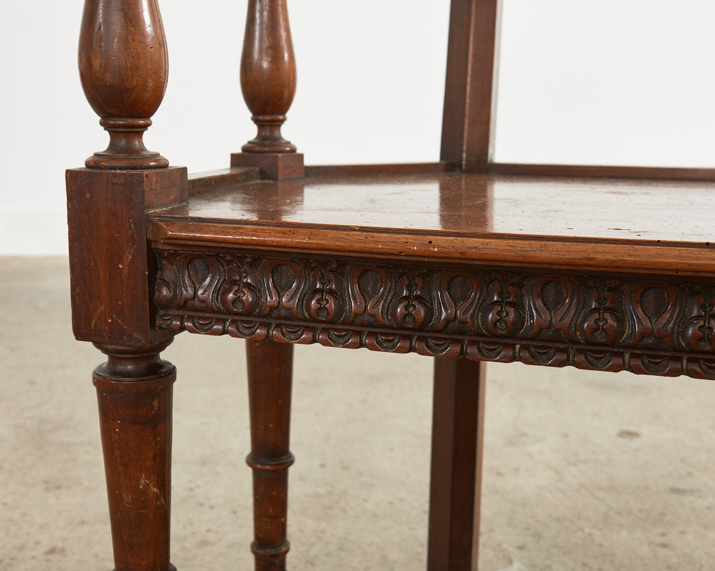 Set of Ten French Baroque Style Walnut Masked Dining Chairs