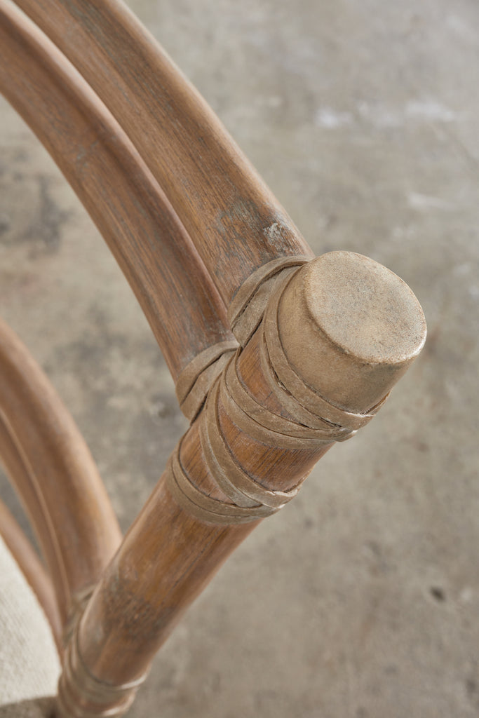 McGuire Organic Modern Cerused Rattan Ladder Back Chair