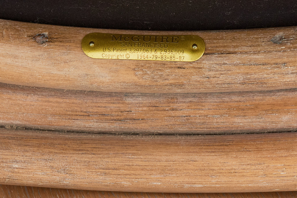 McGuire Organic Modern Cerused Rattan Ladder Back Chair