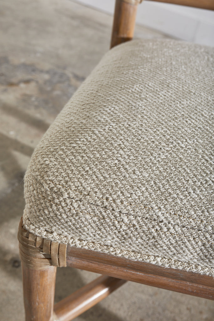 McGuire Organic Modern Cerused Rattan Ladder Back Chair