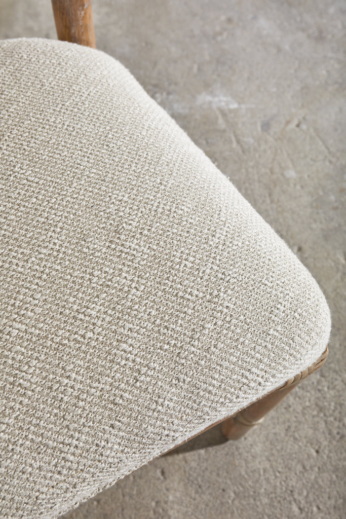 McGuire Organic Modern Cerused Rattan Ladder Back Chair