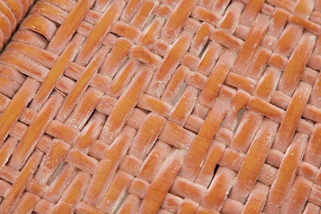 Set of Six McGuire Coral Wicker Rattan Dining Chairs