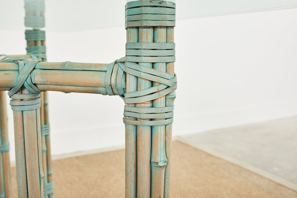 McGuire Organic Modern Bamboo Rattan Square Dining Table