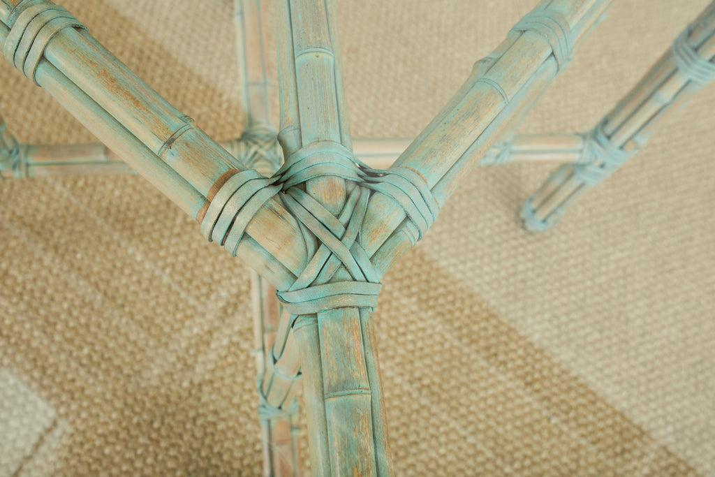 McGuire Organic Modern Bamboo Rattan Square Dining Table