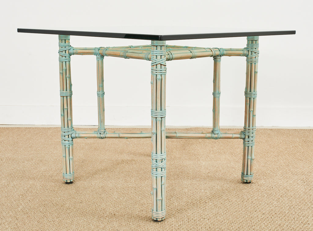McGuire Organic Modern Bamboo Rattan Square Dining Table