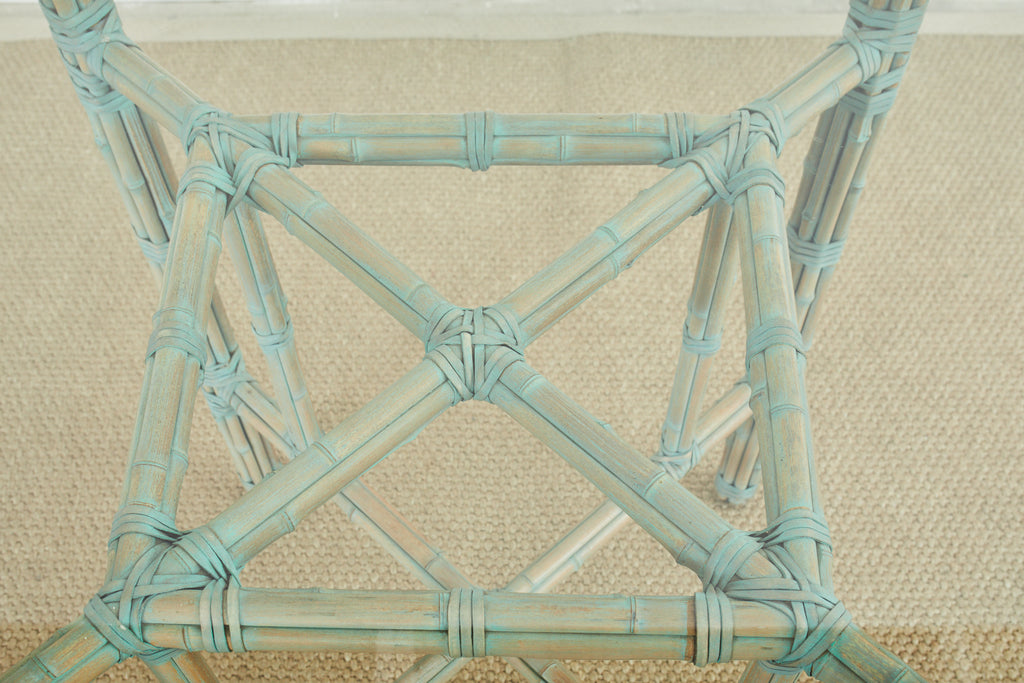 McGuire Organic Modern Bamboo Rattan Square Dining Table