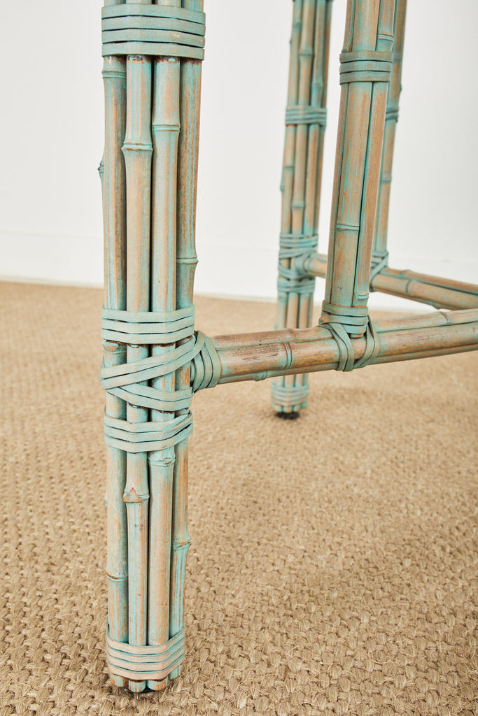 McGuire Organic Modern Bamboo Rattan Square Dining Table