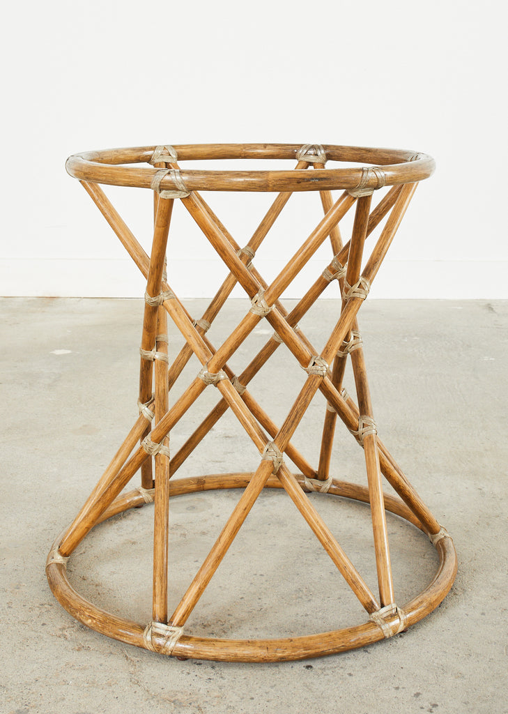 McGuire Organic Modern Rattan Pedestal Dining Table