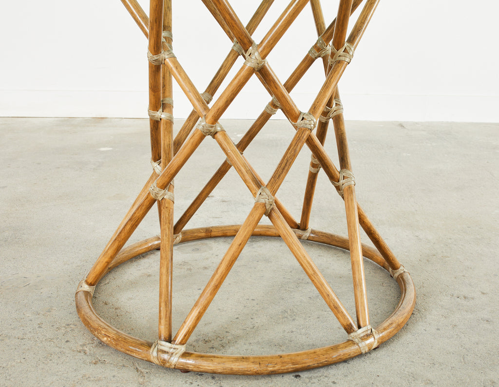 McGuire Organic Modern Rattan Pedestal Dining Table