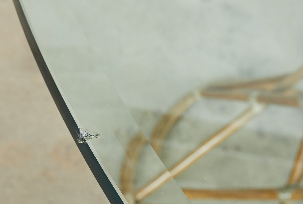 McGuire Organic Modern Rattan Pedestal Dining Table