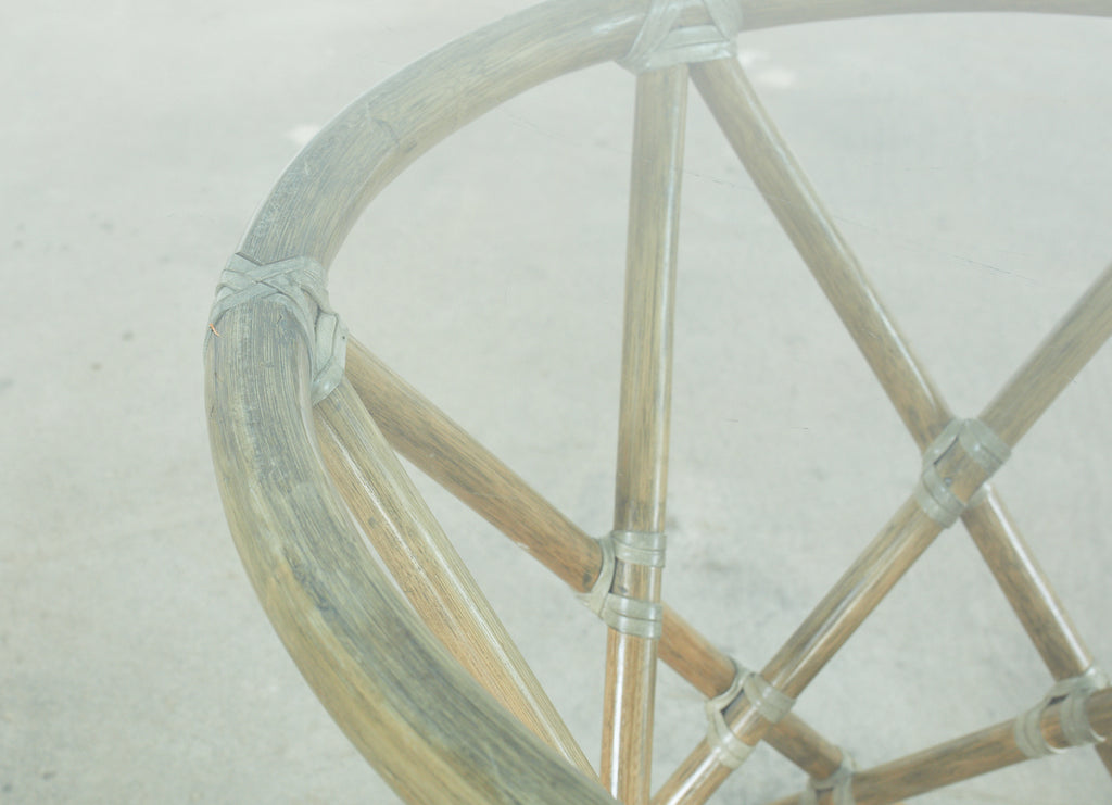 McGuire Organic Modern Rattan Pedestal Dining Table