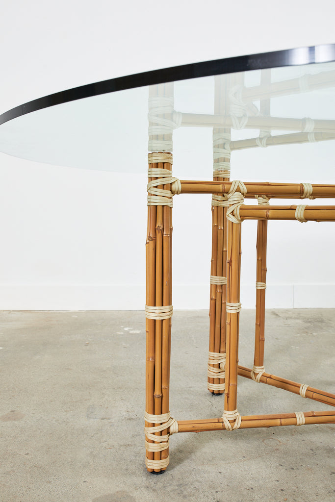 McGuire Organic Modern Blonde Bamboo Hexagonal Dining Table