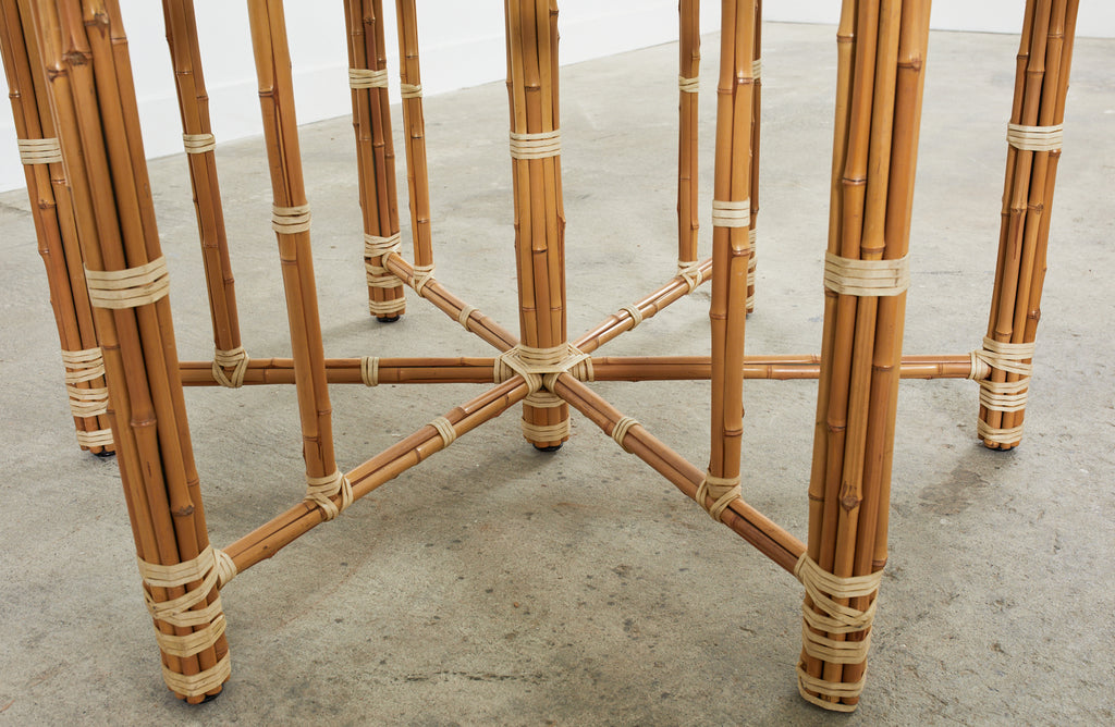 McGuire Organic Modern Blonde Bamboo Hexagonal Dining Table