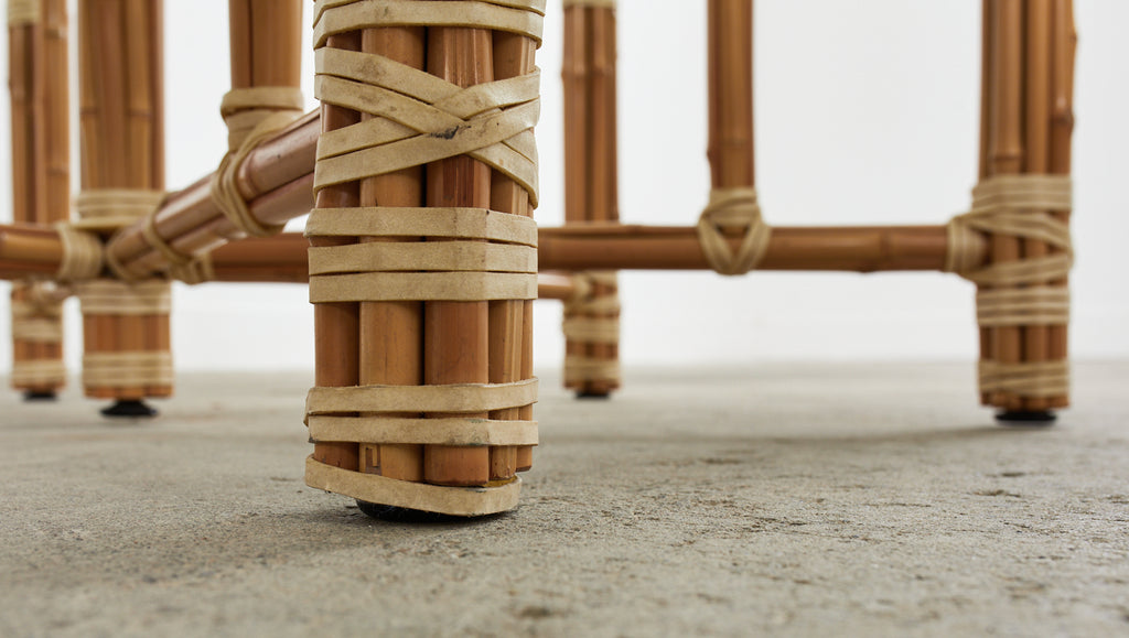 McGuire Organic Modern Blonde Bamboo Hexagonal Dining Table