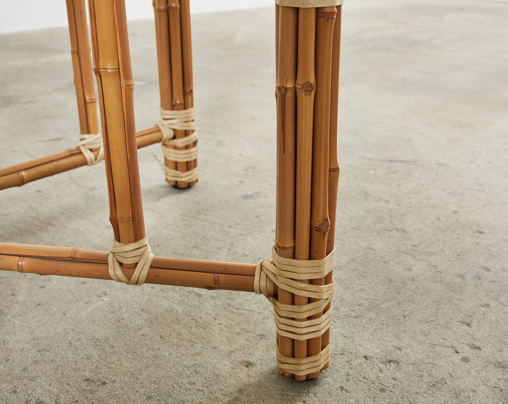 McGuire Organic Modern Blonde Bamboo Hexagonal Dining Table