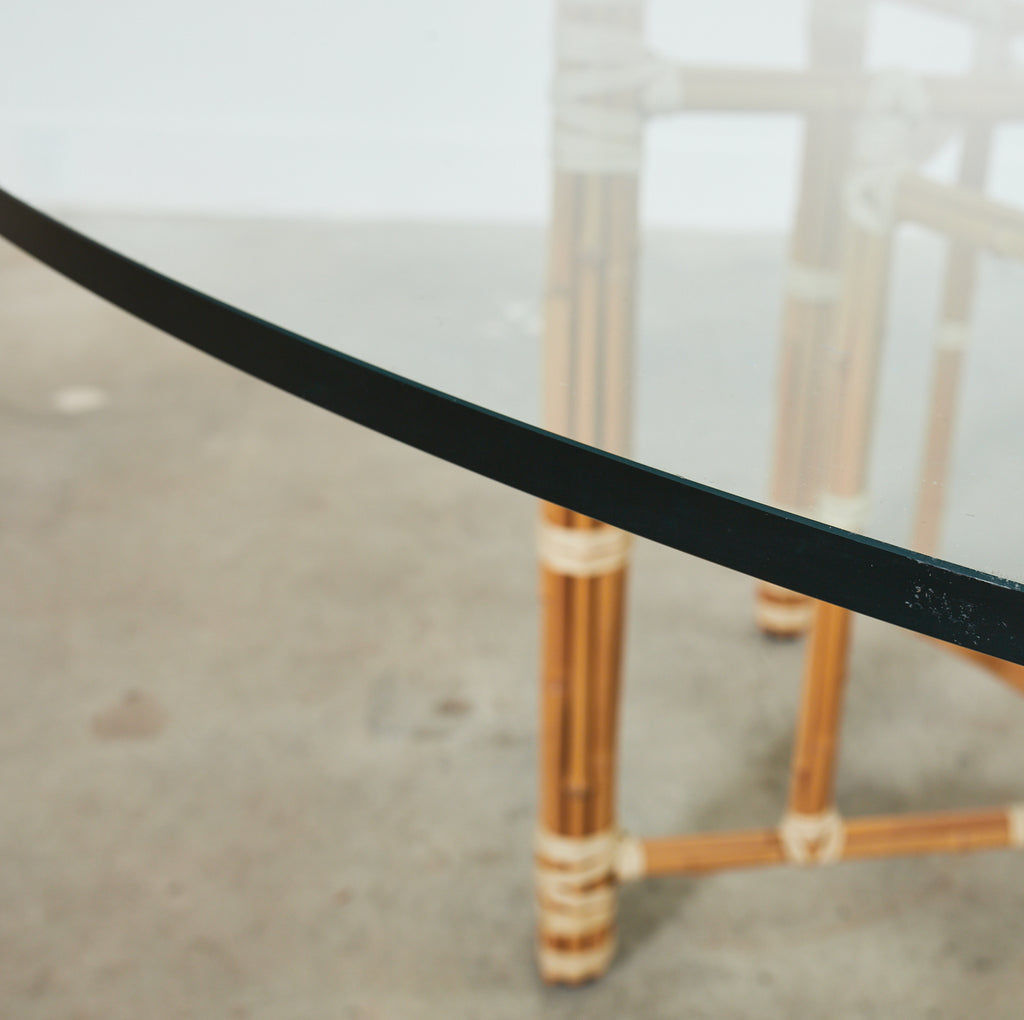 McGuire Organic Modern Blonde Bamboo Hexagonal Dining Table