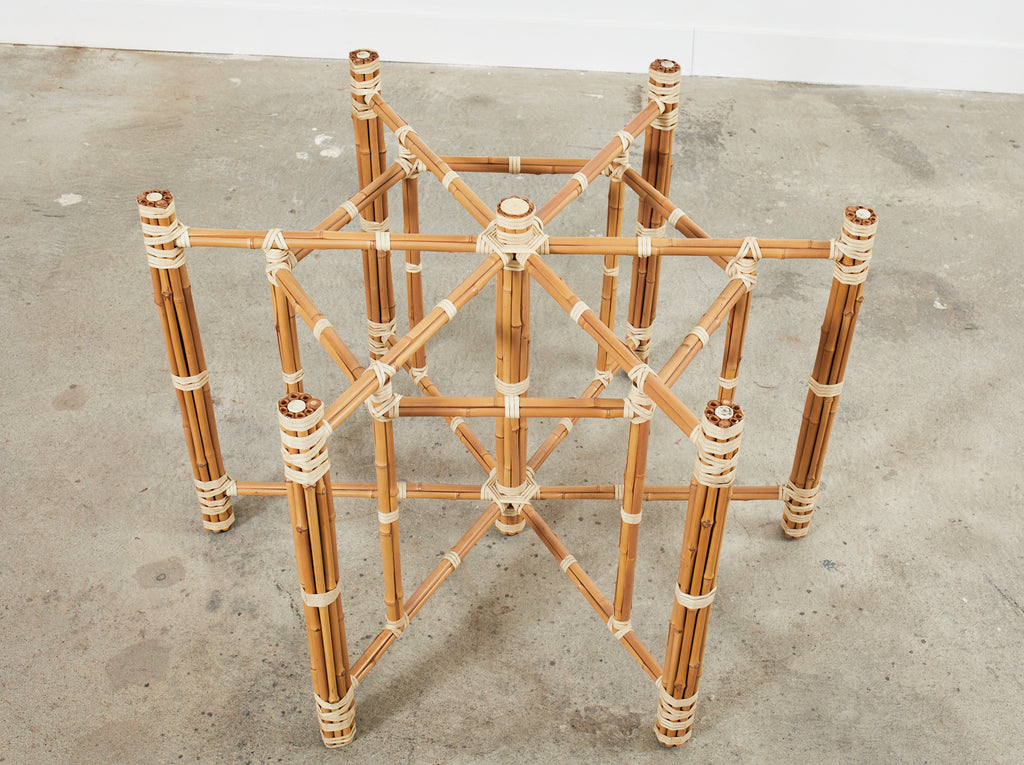 McGuire Organic Modern Blonde Bamboo Hexagonal Dining Table