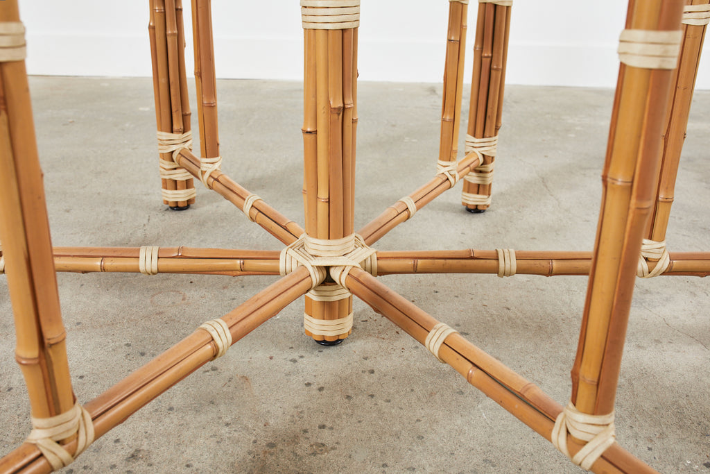 McGuire Organic Modern Blonde Bamboo Hexagonal Dining Table