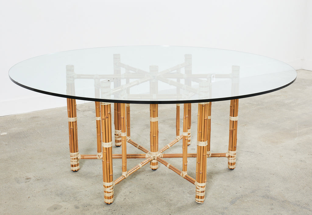 McGuire Organic Modern Blonde Bamboo Hexagonal Dining Table